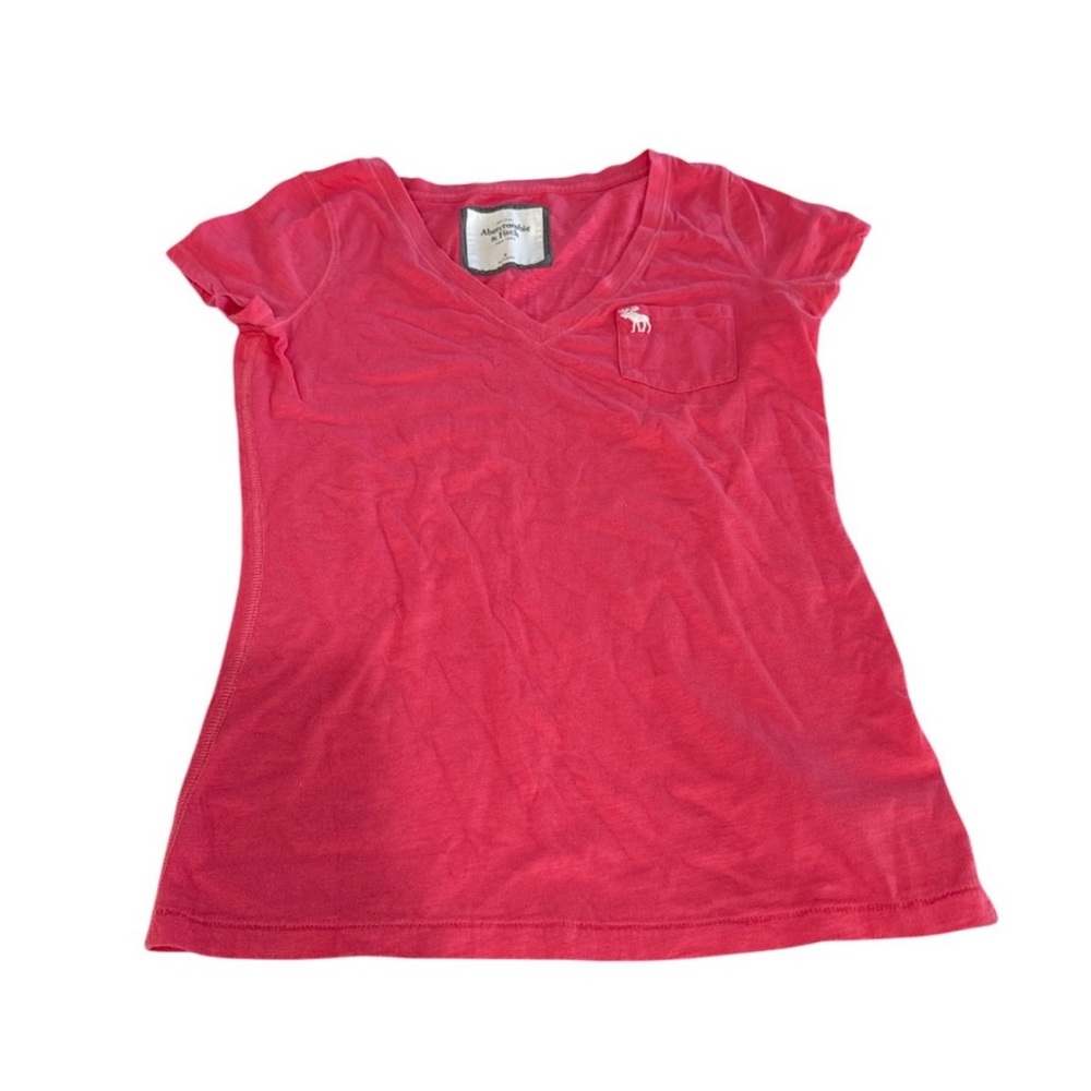 Abercrombie & Fitch V-Neck Pink Tee